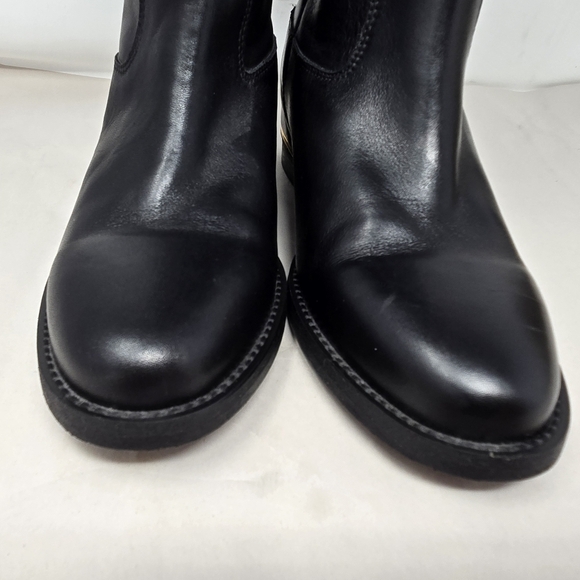 Lavorazione Artigiana Womens Riding Boots Sz 40=9 Black Italian Leather Tasseled - Picture 5 of 14